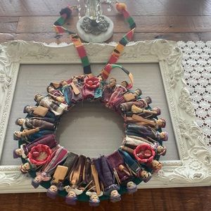 COPY - Vintage handmade folklore Worry Wreath.